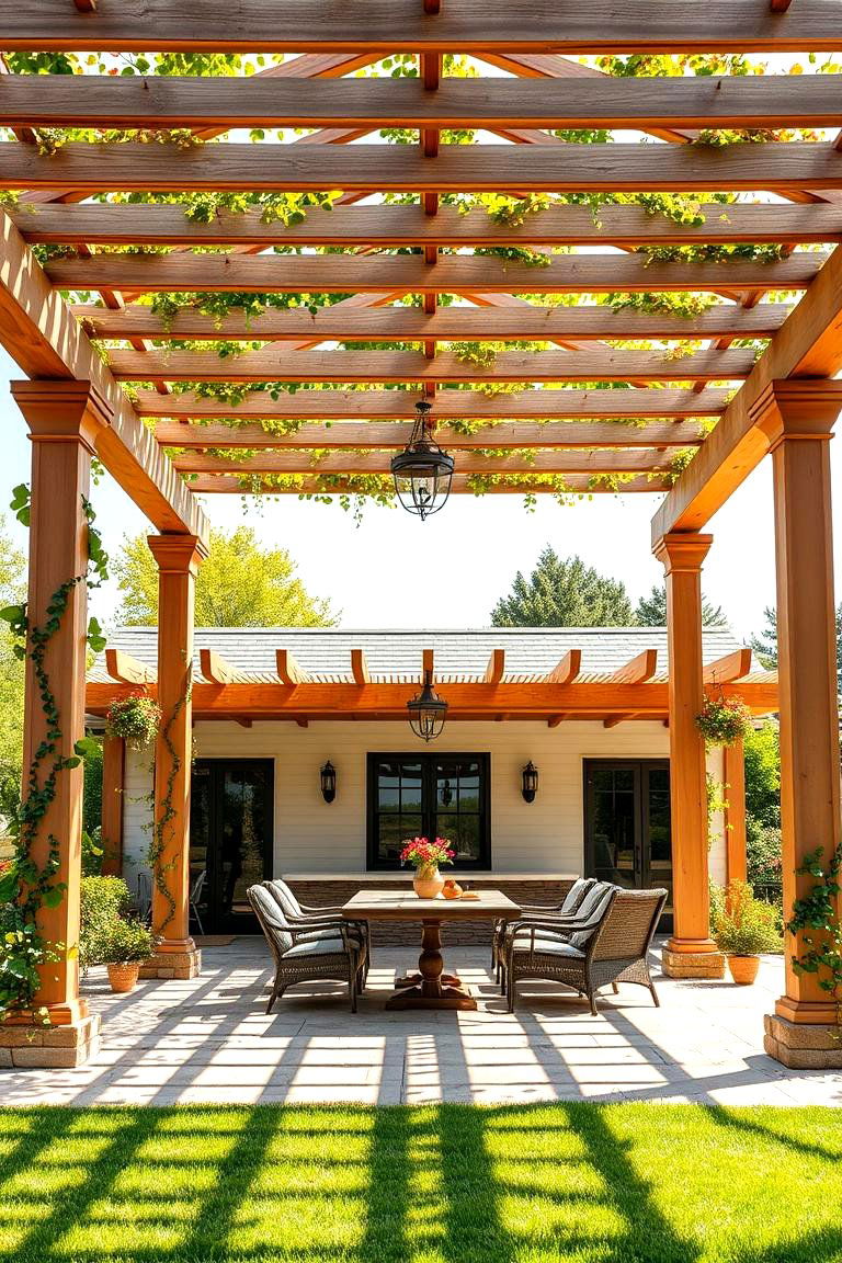 Elegant Pergola for Shade - 25 Farmhouse Patio Ideas