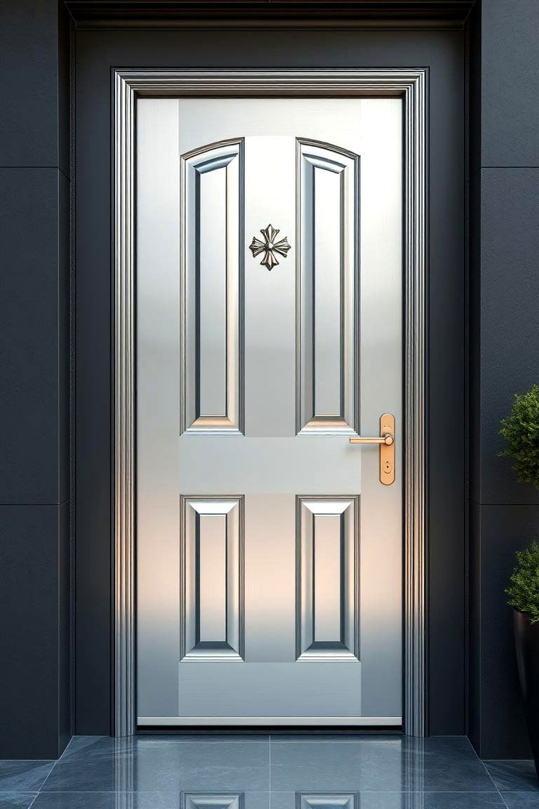 Elegant Silver for a Touch of Glamour - 25 Front Door Color Ideas