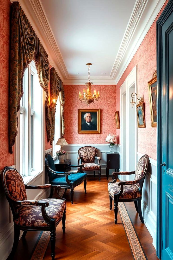 Elegant Upholstered Chairs - 25 Victorian Hallway Ideas