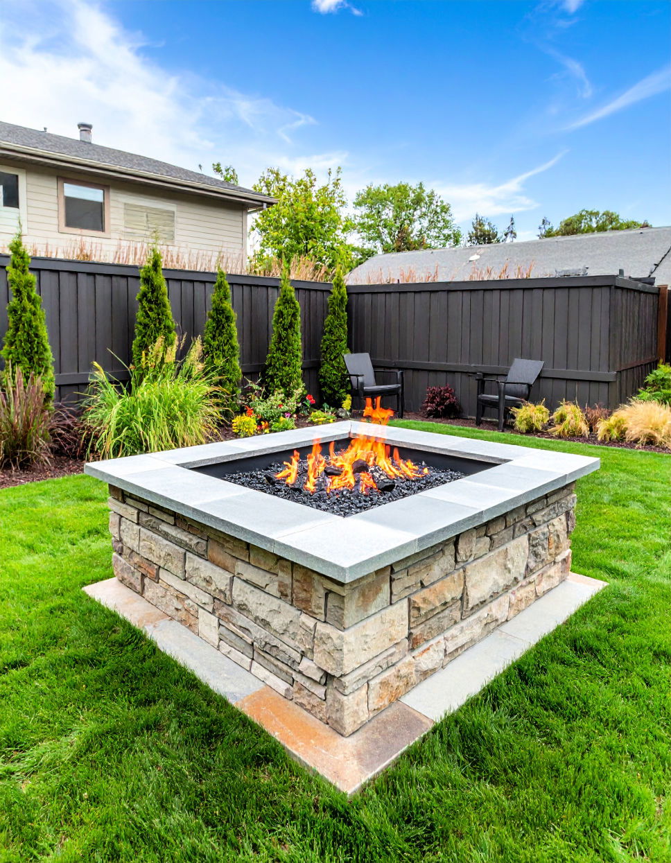 Elevated Flagstone Fire Pit