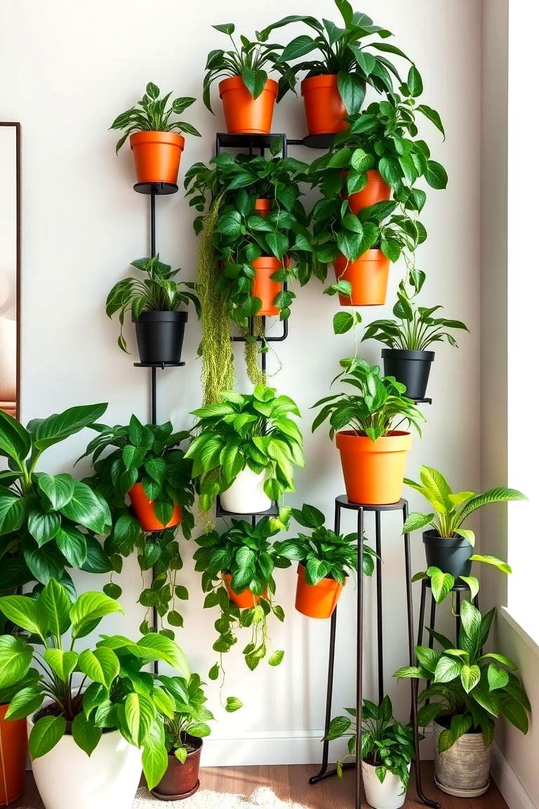 Elevating Spaces with Vertical Gardens - 25 Potted Plant Arrangement Ideas