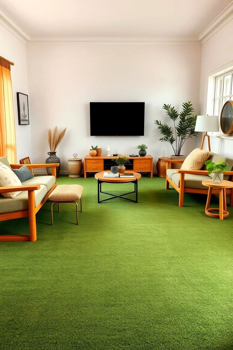 Embrace Earthy Tones with Deep Green Carpets