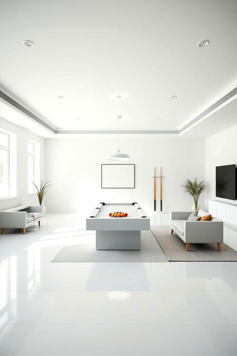 Embrace Minimalist Design for a Clean Look - 25 Pool Table Room Ideas