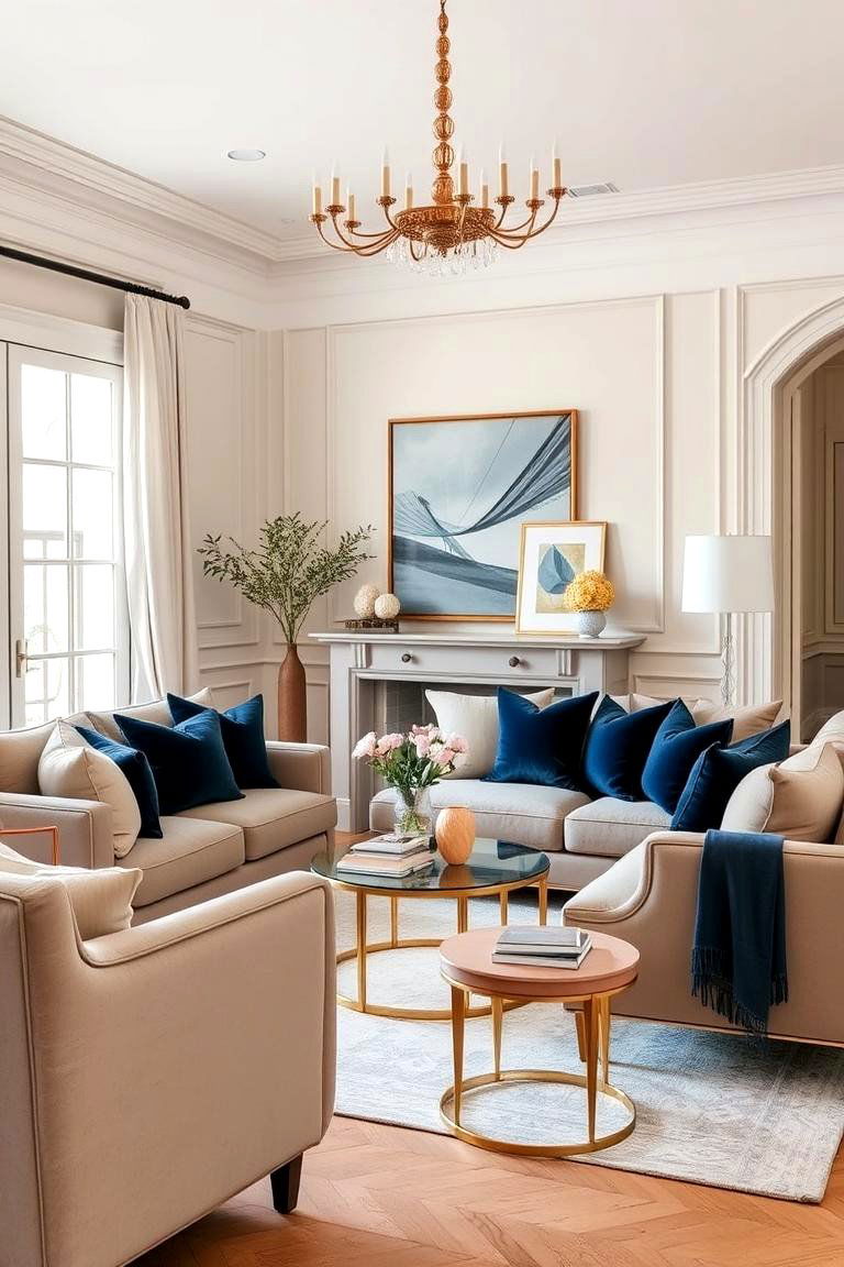 Embrace Neutral Tones with Accents - 25 French Interior Design Ideas