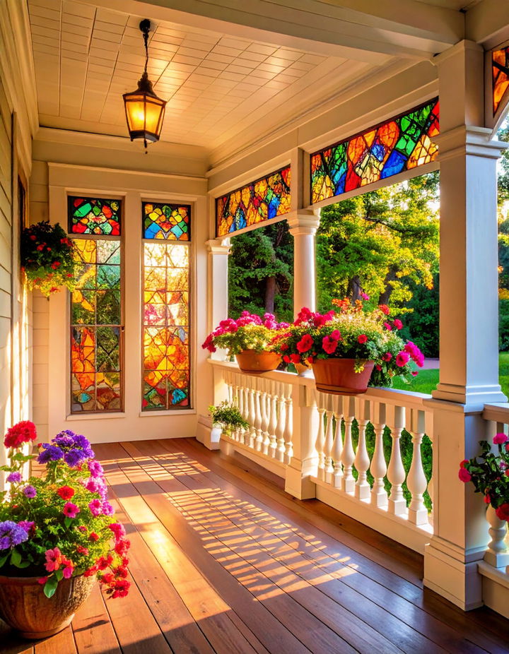 Embrace the Beauty of Stained Glass Windows Victorian Porch Ideas