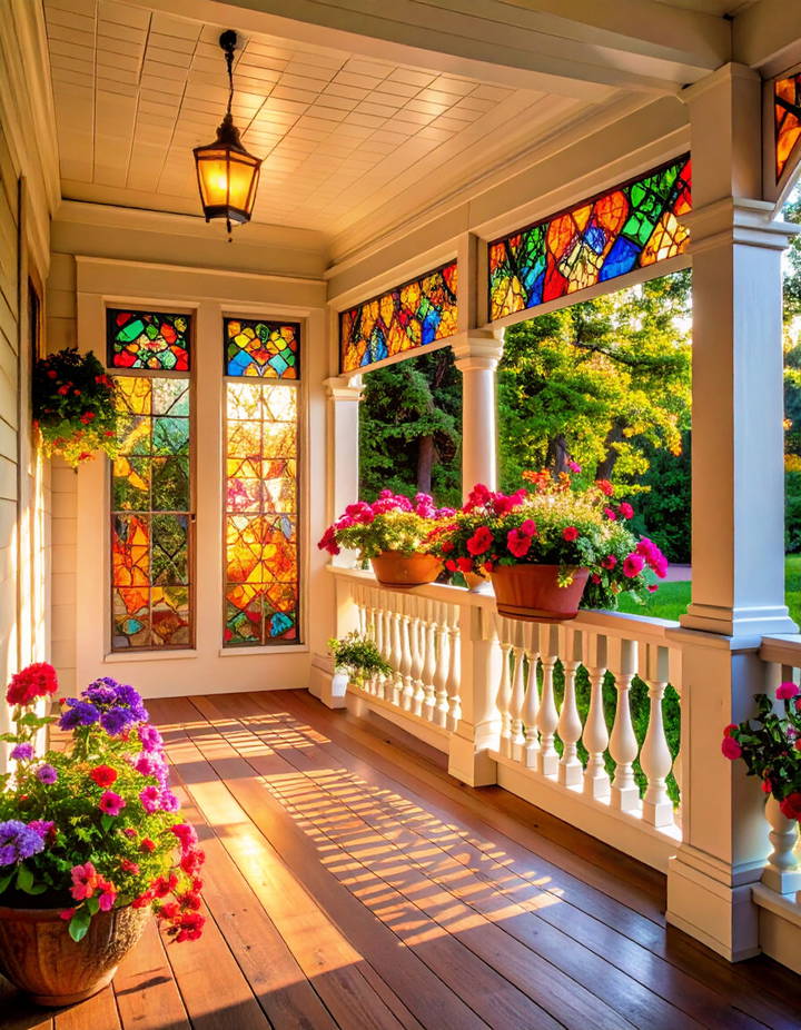 Embrace the Beauty of Stained Glass Windows Victorian Porch Ideas