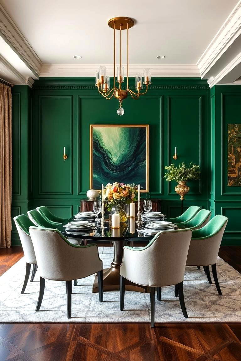 Emerald Green for a Rich Sophisticated Vibe - 25 Green Dining Room Ideas