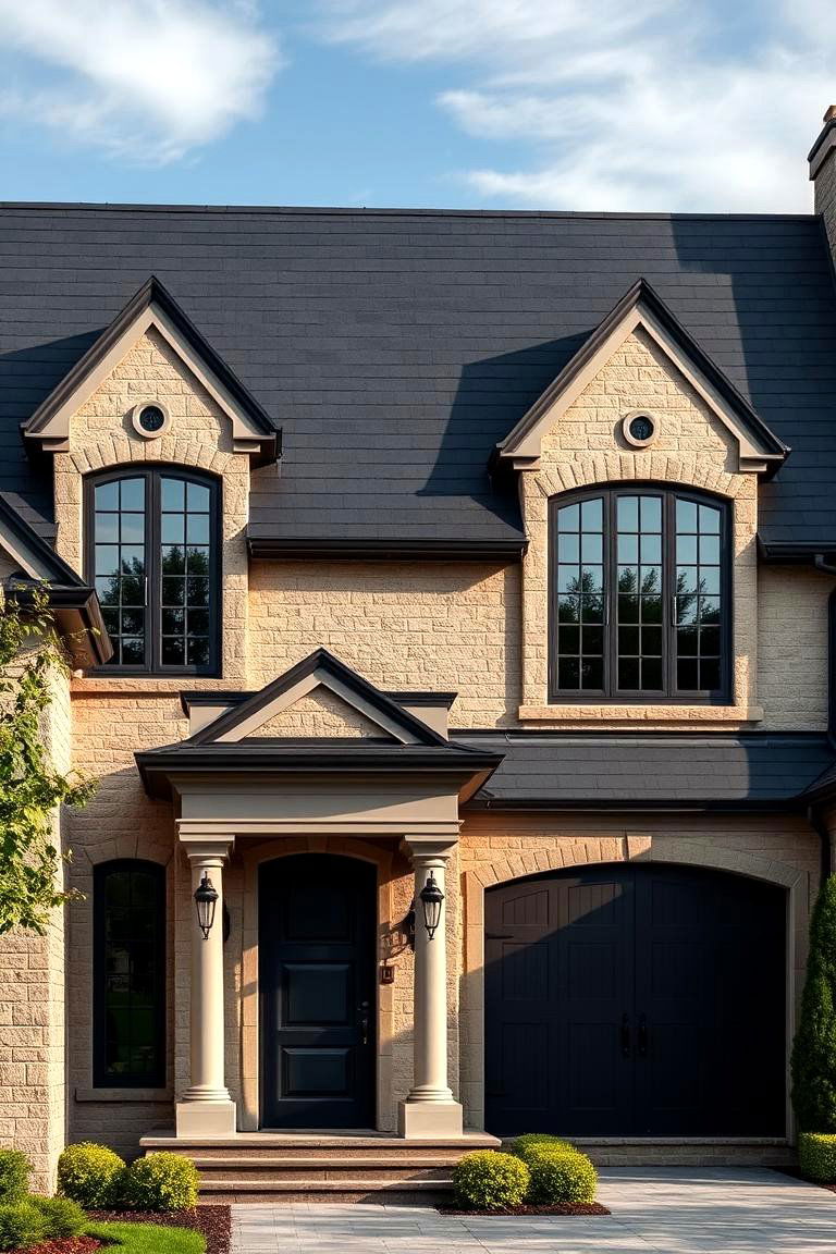 Emphasize Luxury with Slate Roof - 25 Exterior Home with a Black Roof Ideas