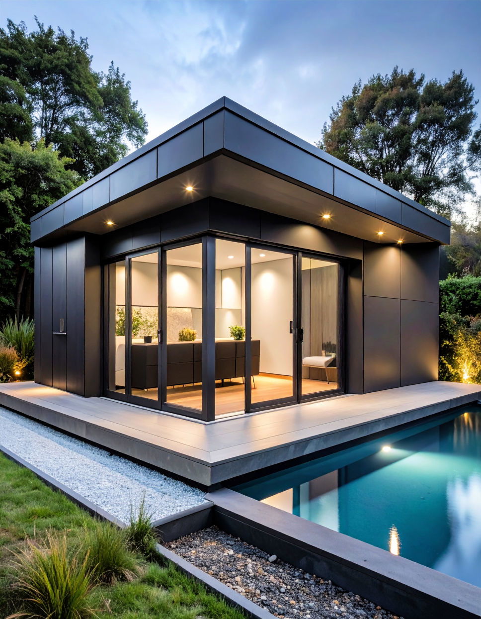 Enhance Poolside Aesthetics with Modern Shed Design