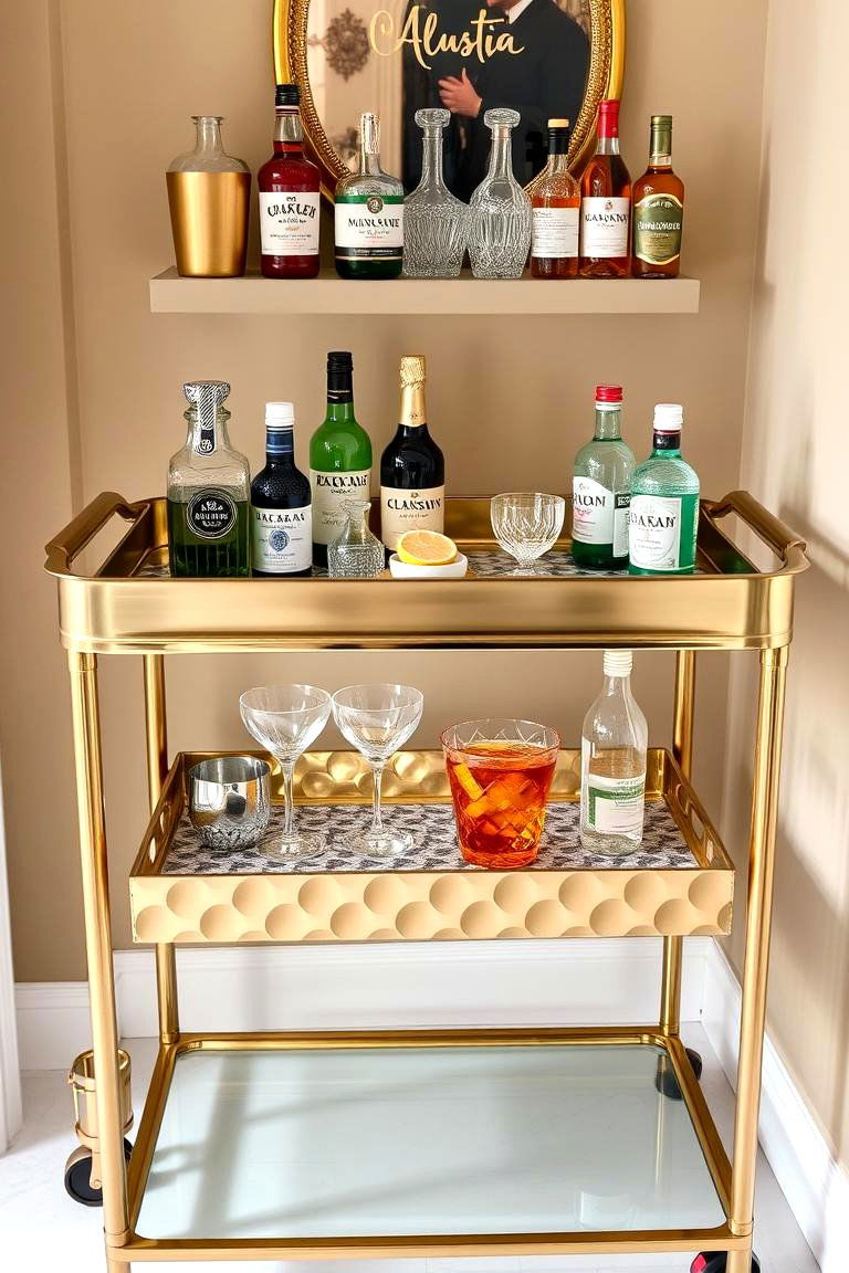 Enhance a Bar Cart with a Decorative Tray - 25 Tray Decor Ideas