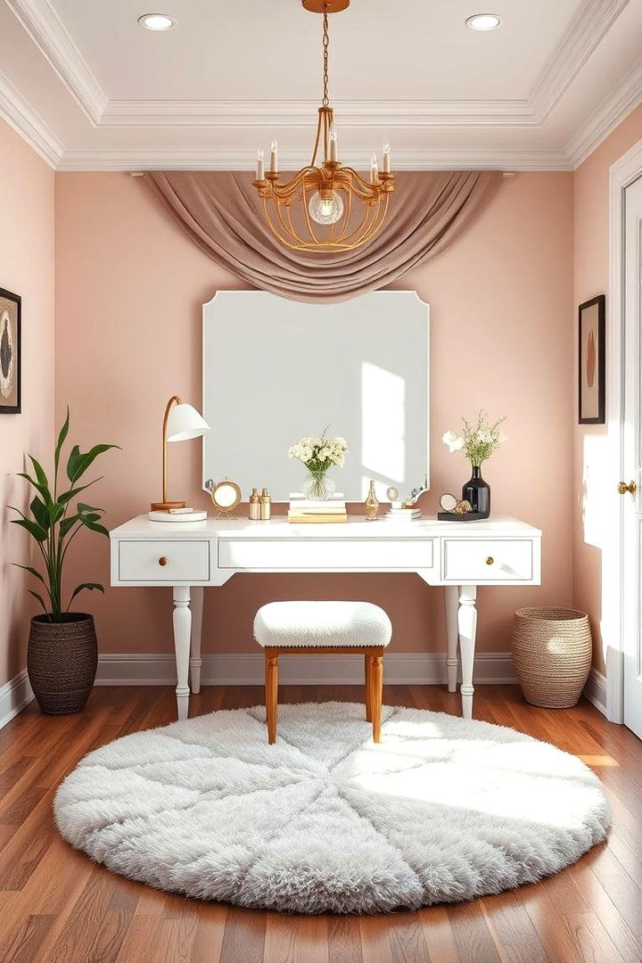 Enhancing Comfort with a Soft Area Rug - 25 Vanity Room Ideas