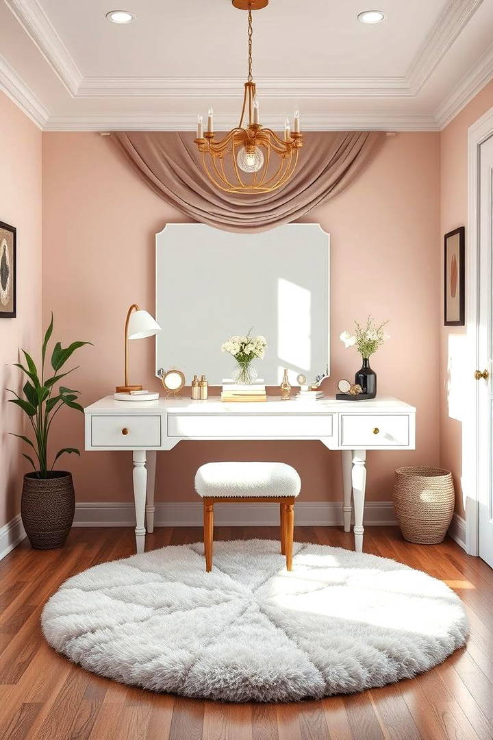Enhancing Comfort with a Soft Area Rug - 25 Vanity Room Ideas