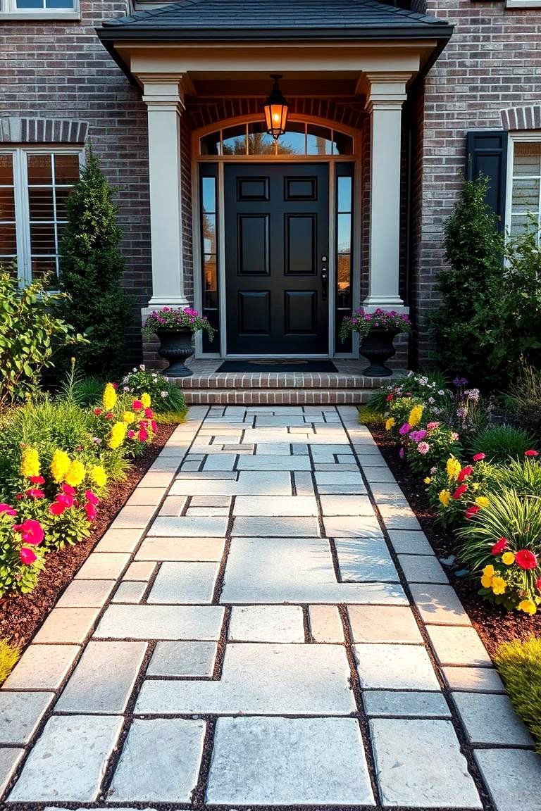 Enhancing Curb Appeal with a Welcoming Front Walkway - 25 Landscaping Ideas