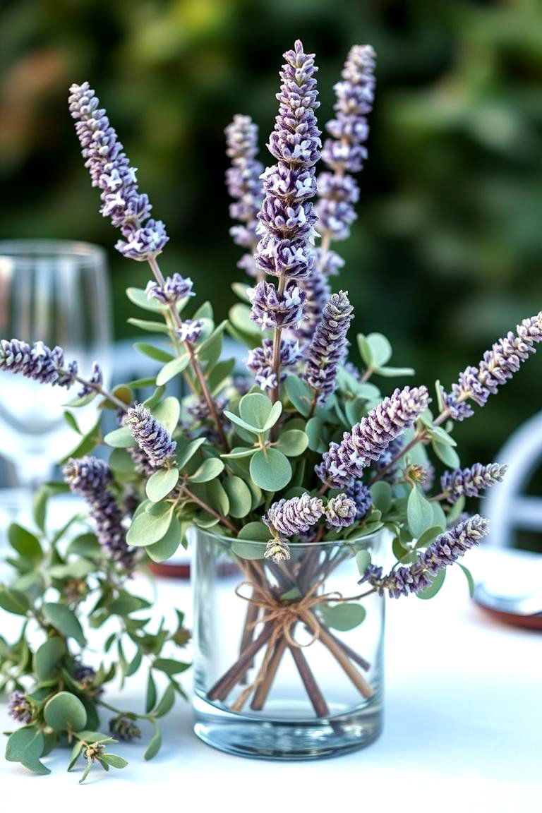 Eucalyptus and Lavender Centerpiece - 25 Eucalyptus Wedding Centerpieces