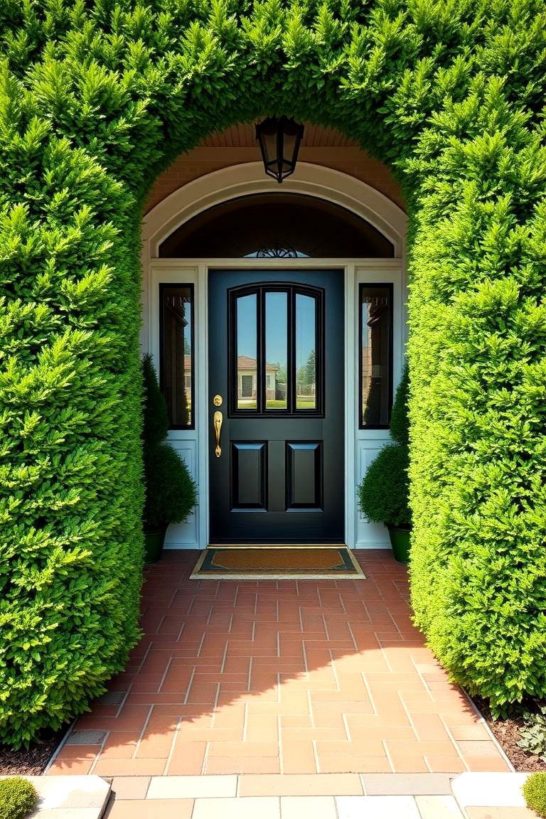 Evergreen Shrubs for Framing Entryways - 25 Front Yard Evergreen Landscaping Ideas