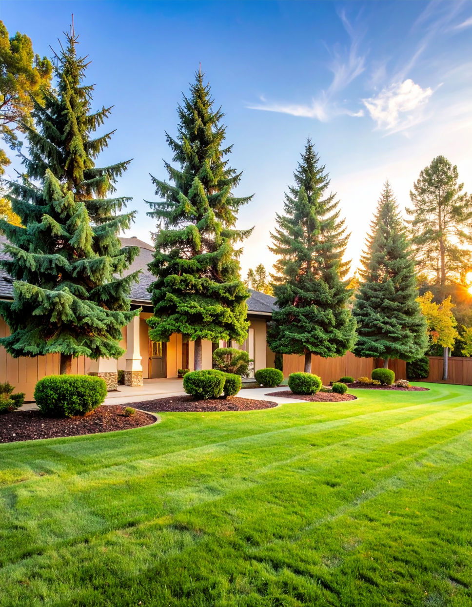 Evergreen Trees as Focal Points