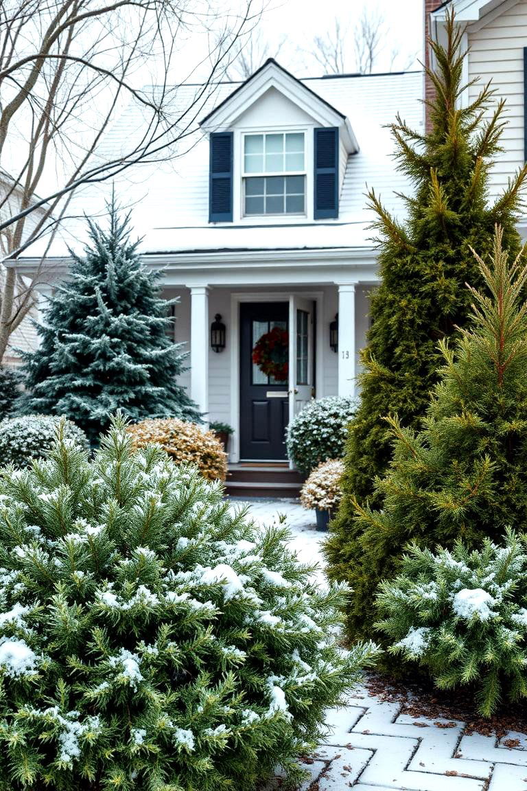 Evergreens for Winter Interest - 25 Front Yard Evergreen Landscaping Ideas