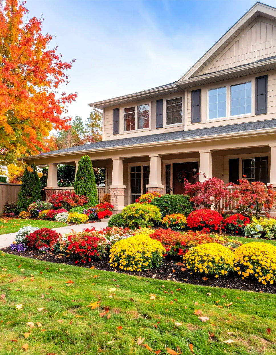 Evergreens with Seasonal Color
