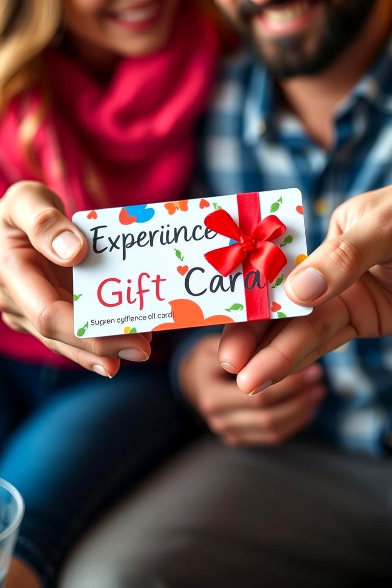 Experience Gift Card - 25 First Wedding Anniversary Gift Ideas