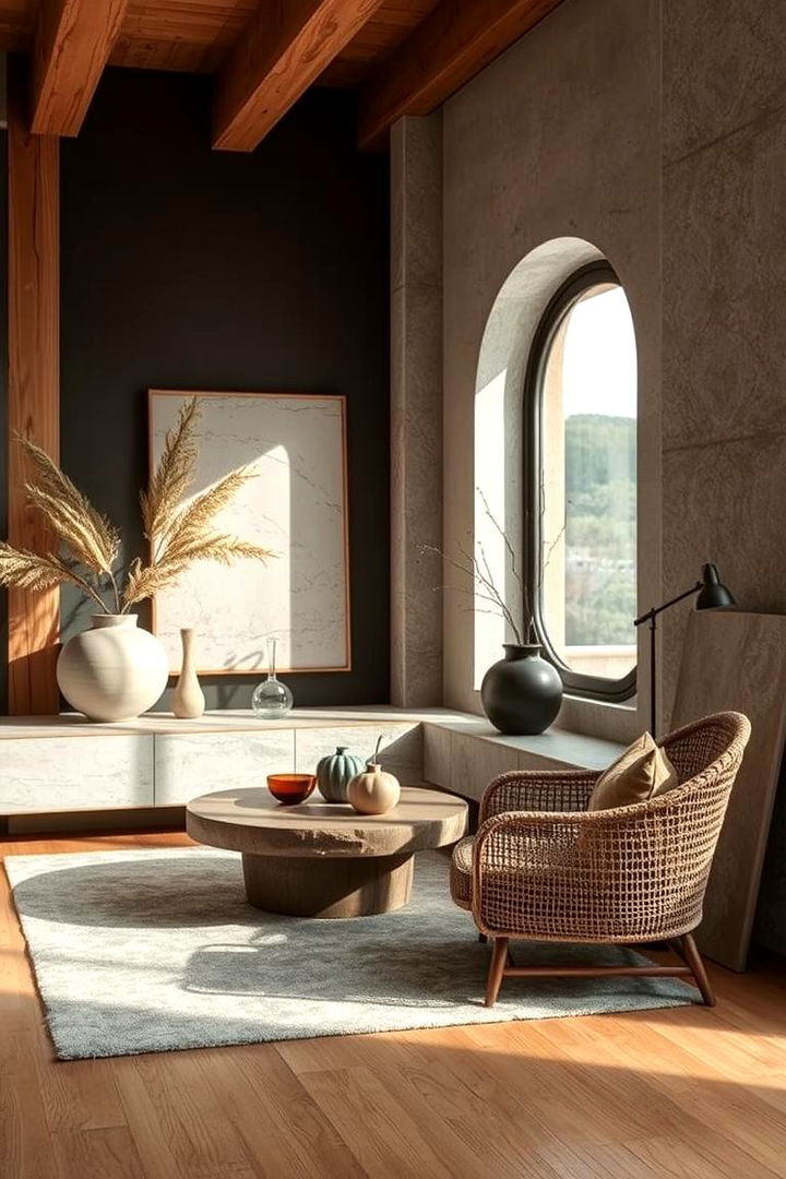 Experiment with Textural Contrast - 25 Wabi Sabi Interior Design Ideas