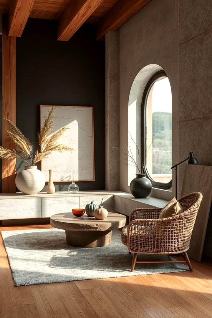 Experiment with Textural Contrast - 25 Wabi Sabi Interior Design Ideas