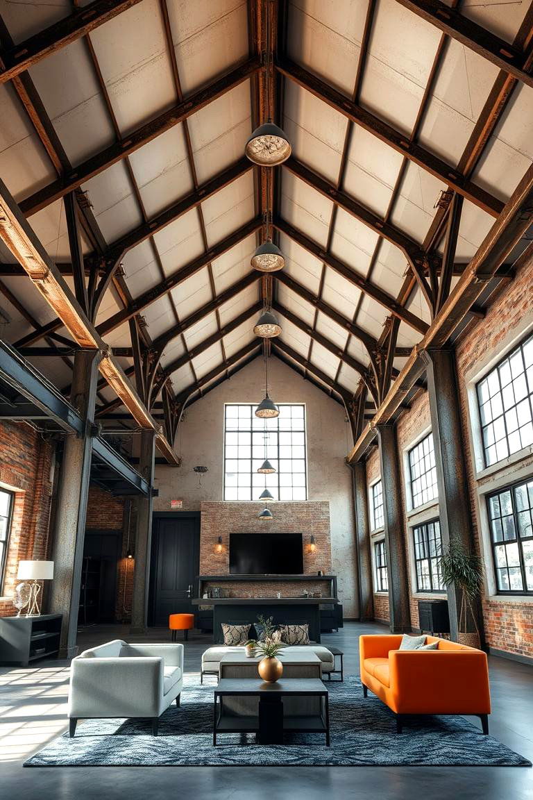 Exposed Beams in Industrial Interiors - 25 Vaulted Ceiling With Beams