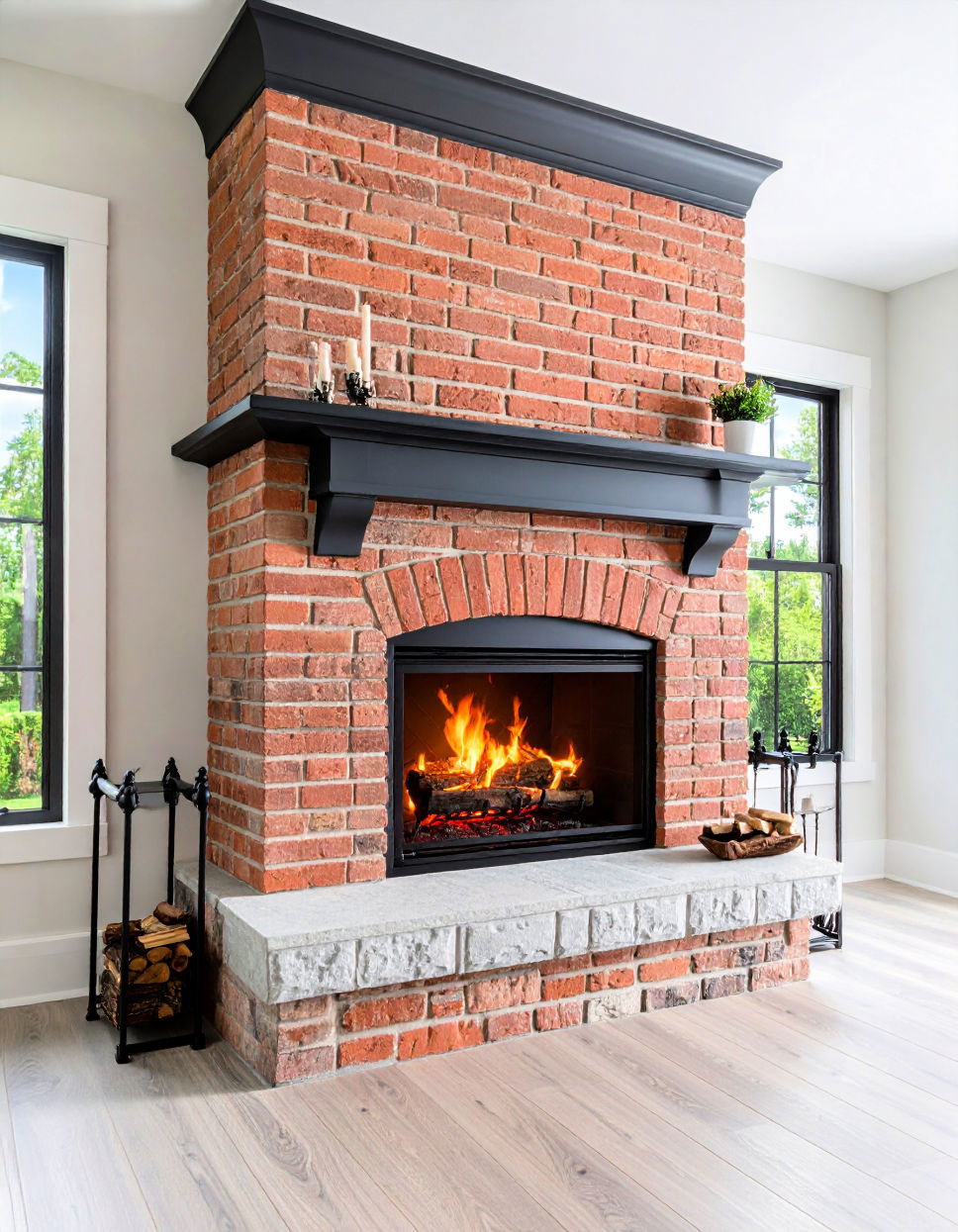 Exposed Brick fireplace