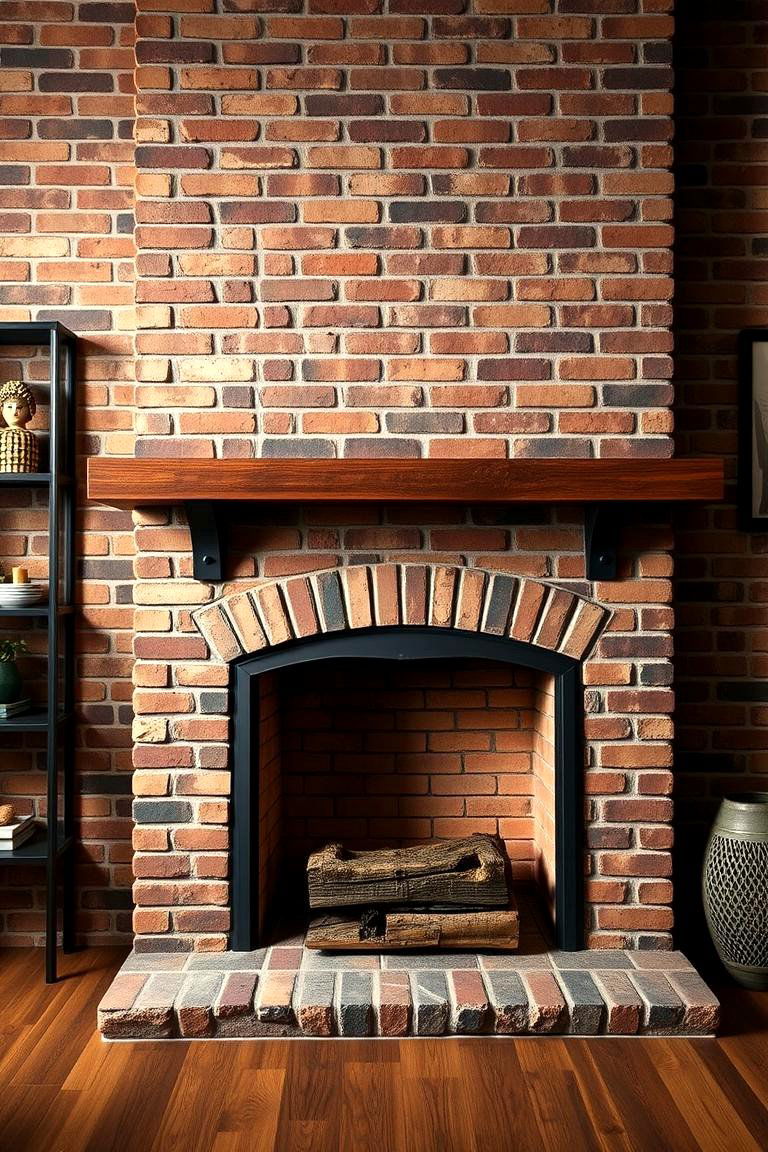 Exposed Brick for an Urban Industrial Look - 25 Fireplace Wall Ideas