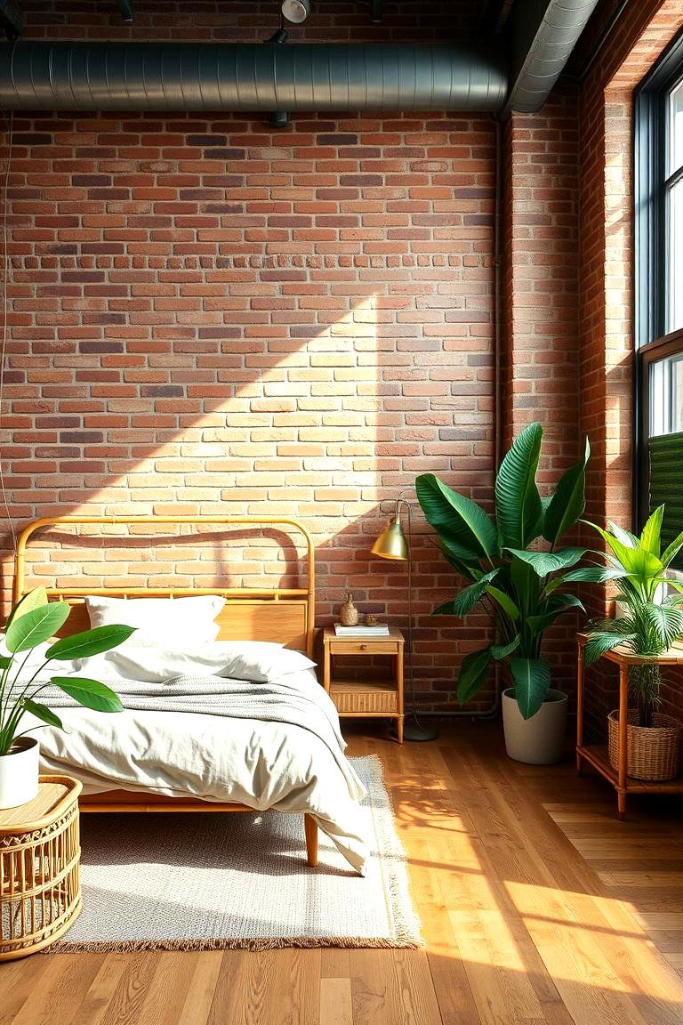 Exposed Brick for an Urban Tropical Fusion - 25 Tropical Bedroom Ideas