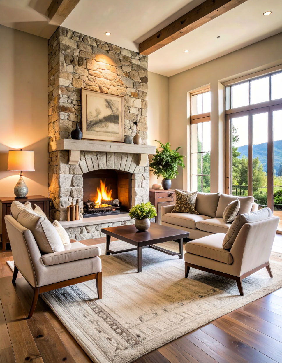 Exquisite Stone Fireplaces Tuscan Living Room Ideas