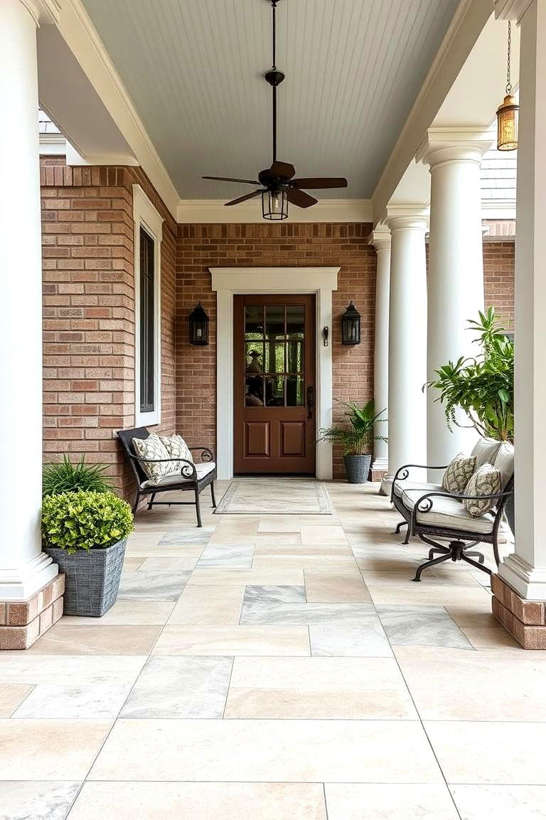 Exterior Tile for Sophisticated Style and Easy Cleaning - 25 Porch Flooring Options