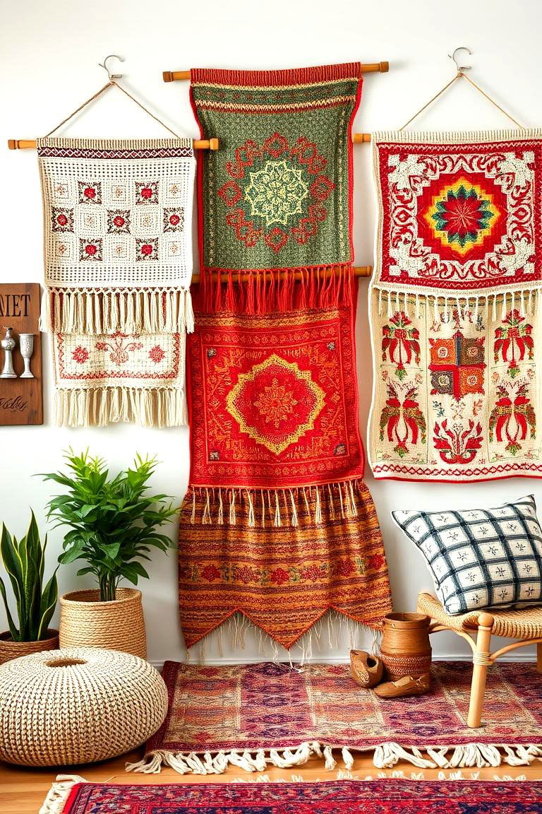 Fabric Wall Hangings - 25 Farmhouse Wall Decor Ideas