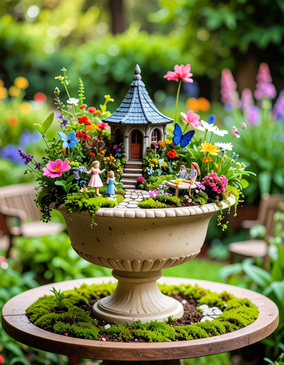 Fairy Garden in a Garden Centerpiece