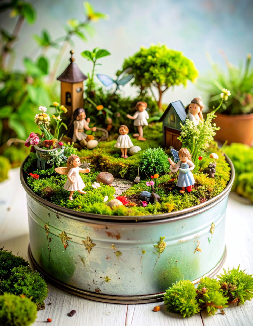 Fairy Garden in a Tea Tin