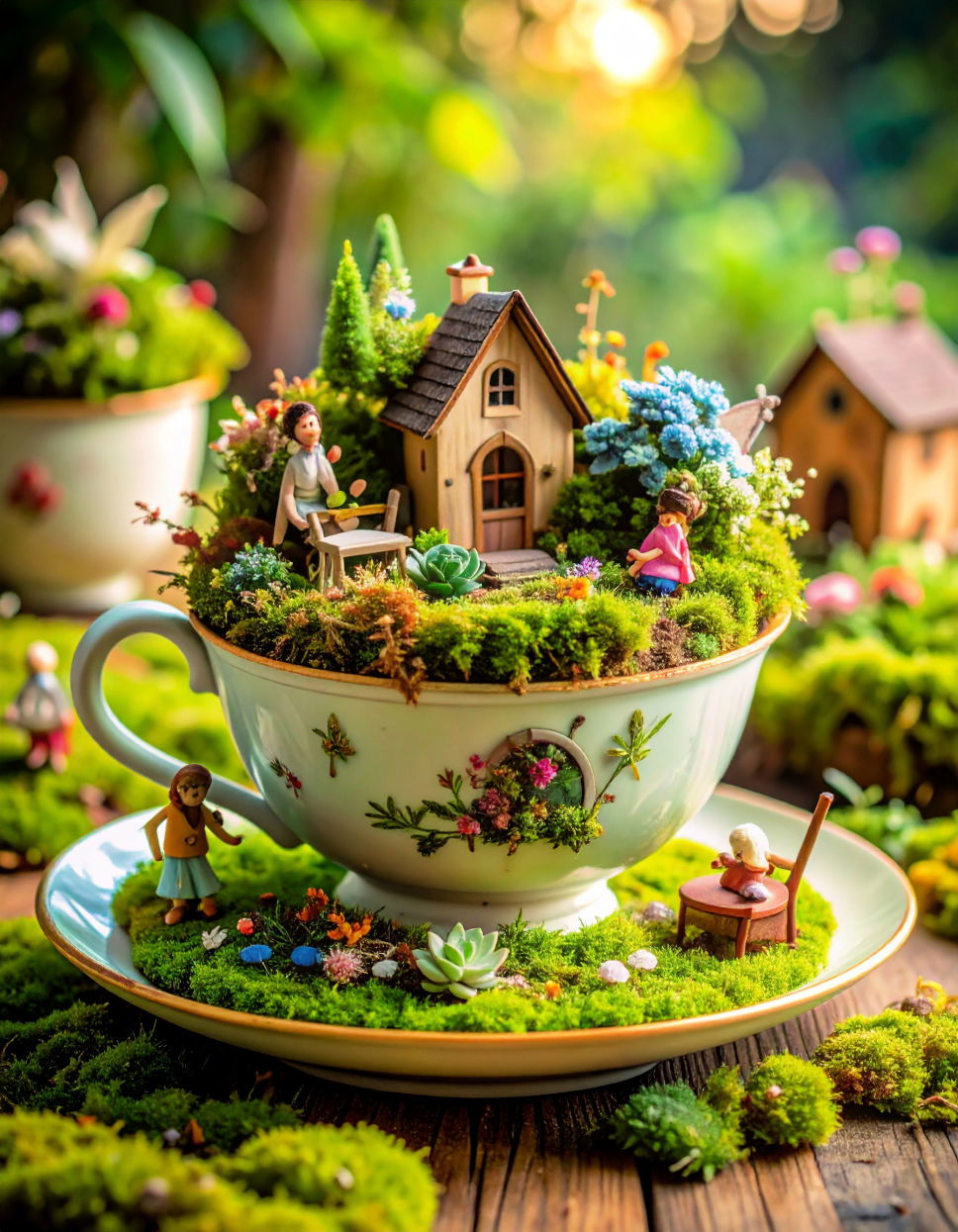 Fairy Garden in a Teacup
