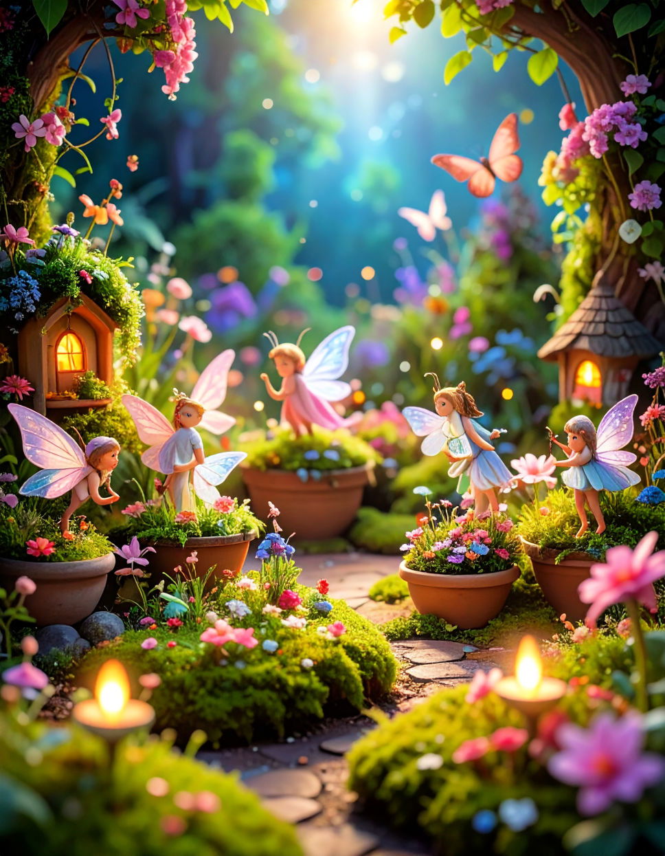 Fairy Garden with Miniature Pots