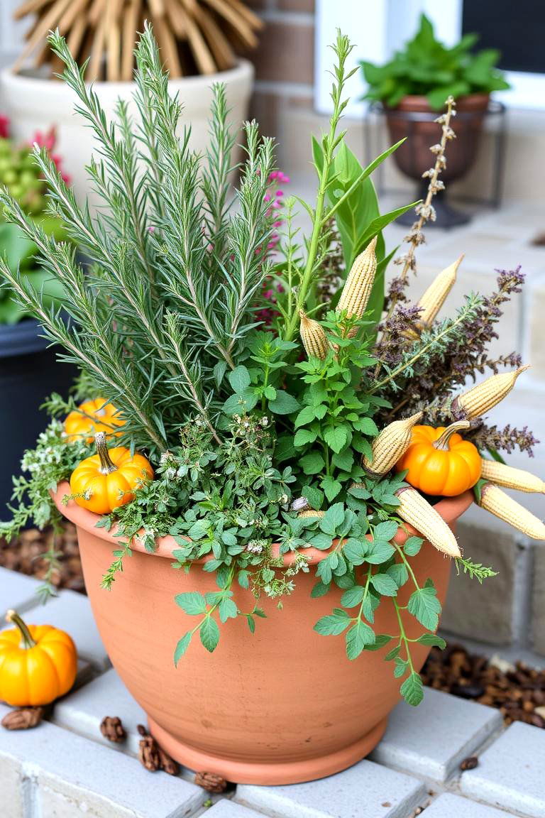 Fall Herb Planter - 25 Fall Planter Ideas