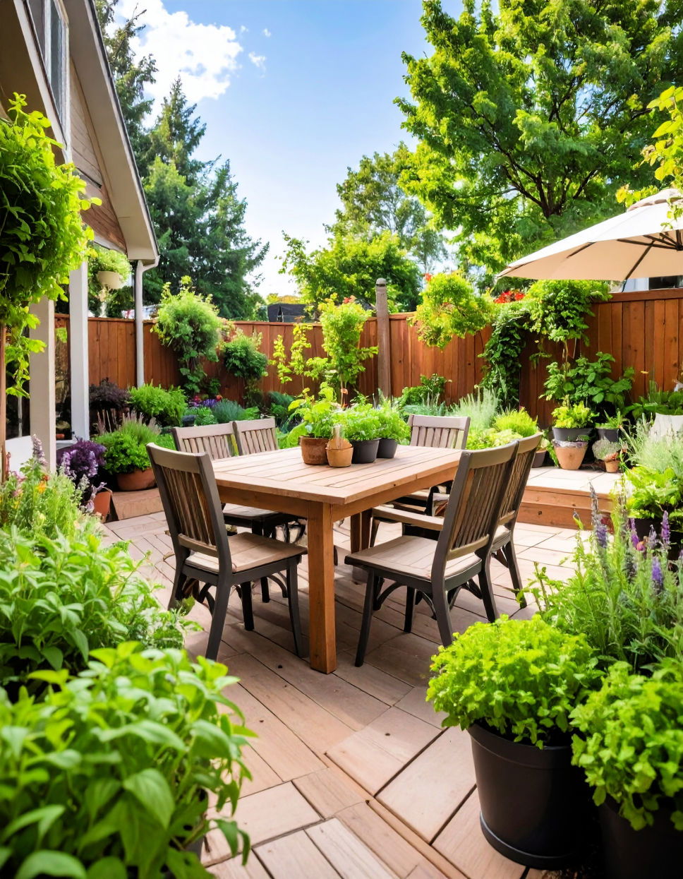 Farm to Table Patio with Herb Garden