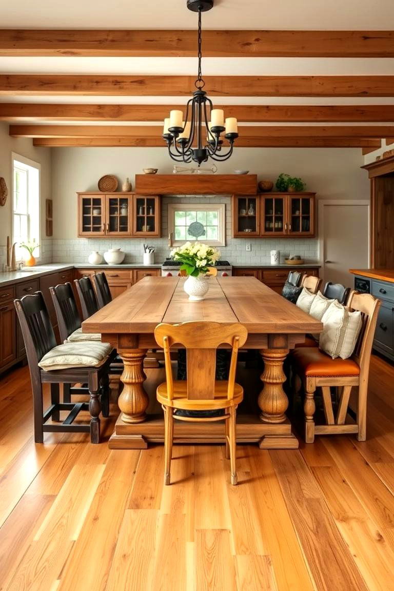 Farmhouse Dining Table - 25 Traditional Kitchen Ideas