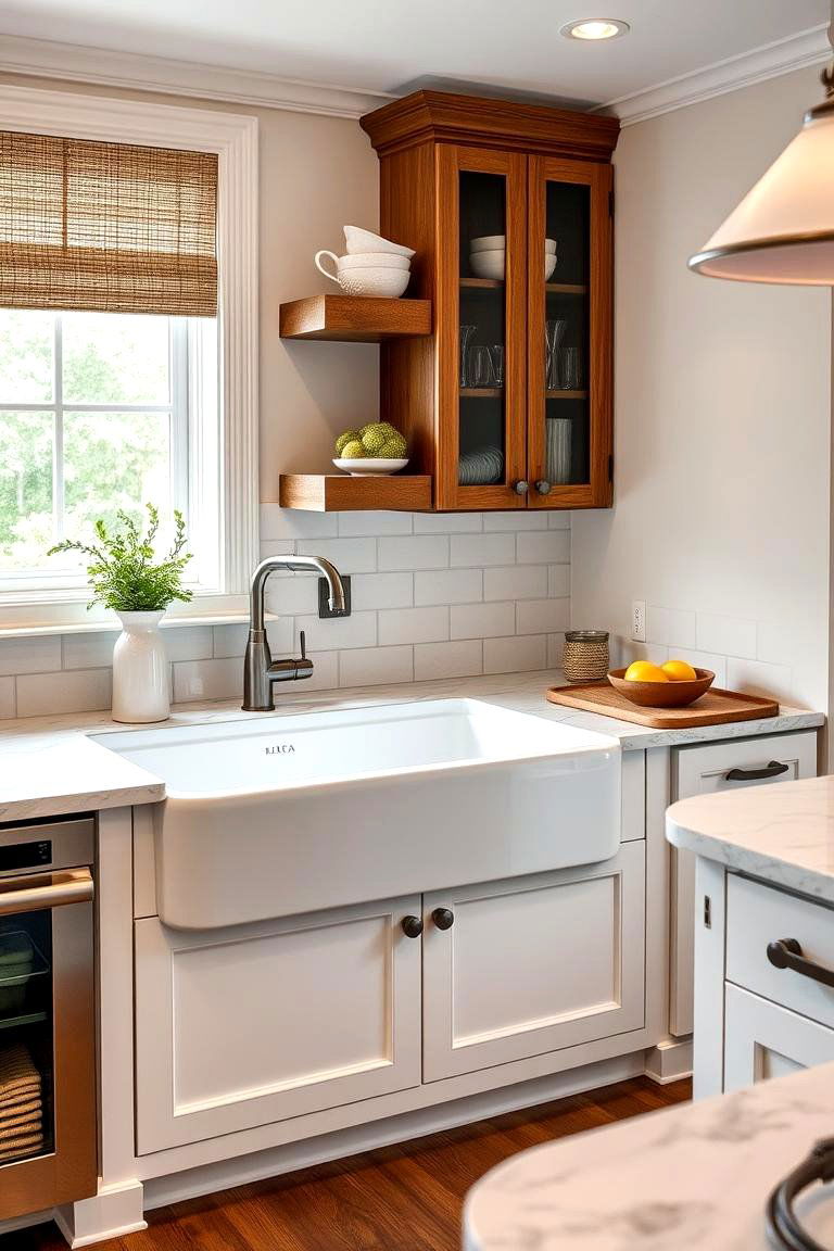 Farmhouse Sink for Classic Appeal - 25 Transitional Kitchen Ideas