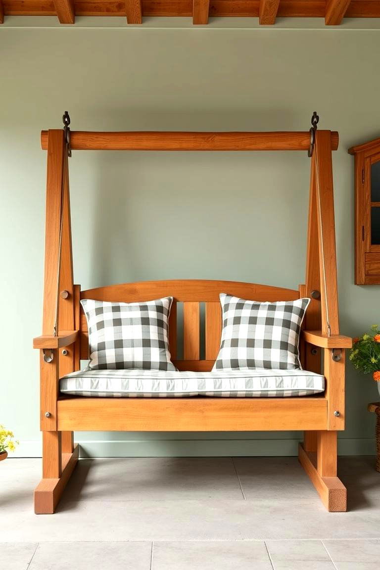 Farmhouse Style Swing - 25 Front Porch Swing Ideas