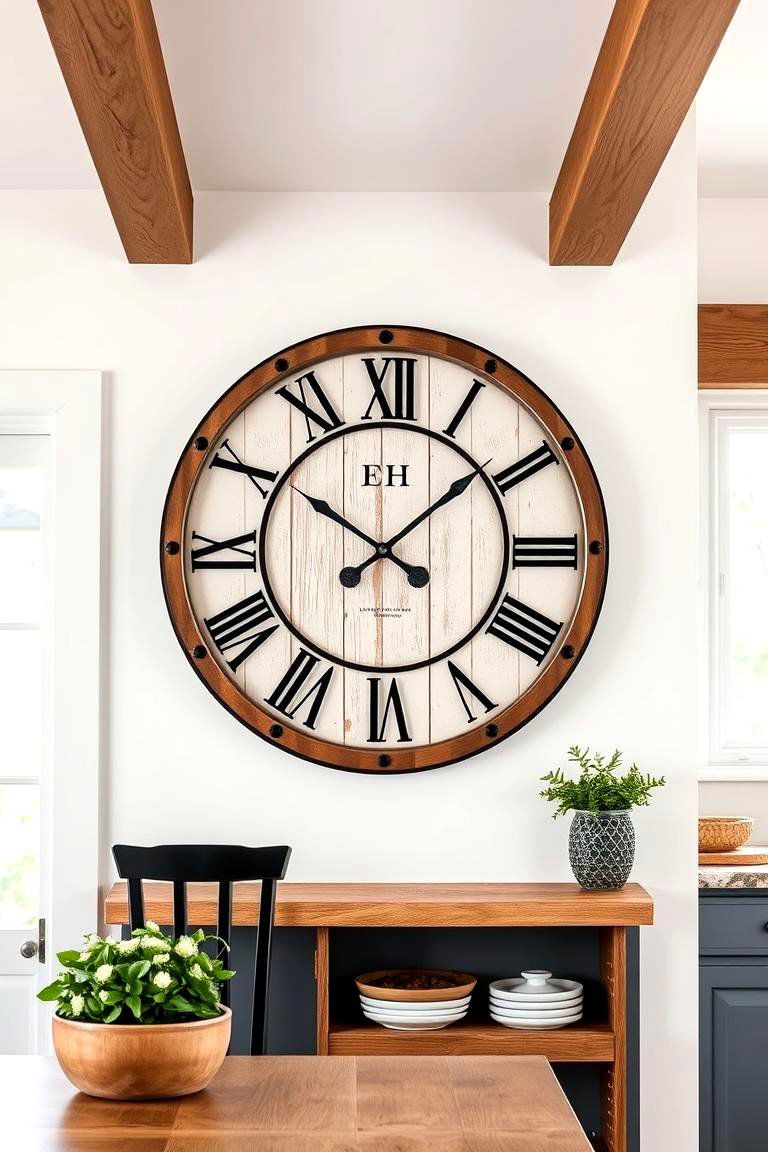 Farmhouse Style Wall Clocks - 25 Farmhouse Wall Decor Ideas