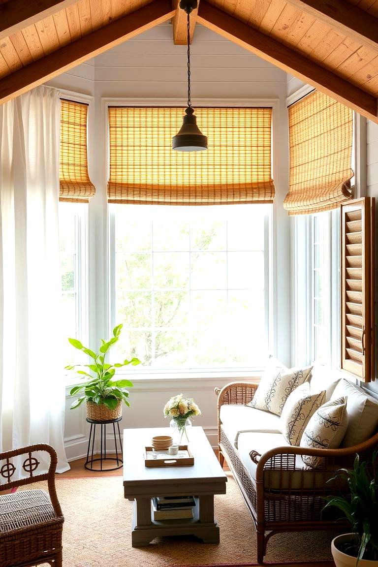 Farmhouse Style Window Treatments - 25 Farmhouse Sunroom Ideas