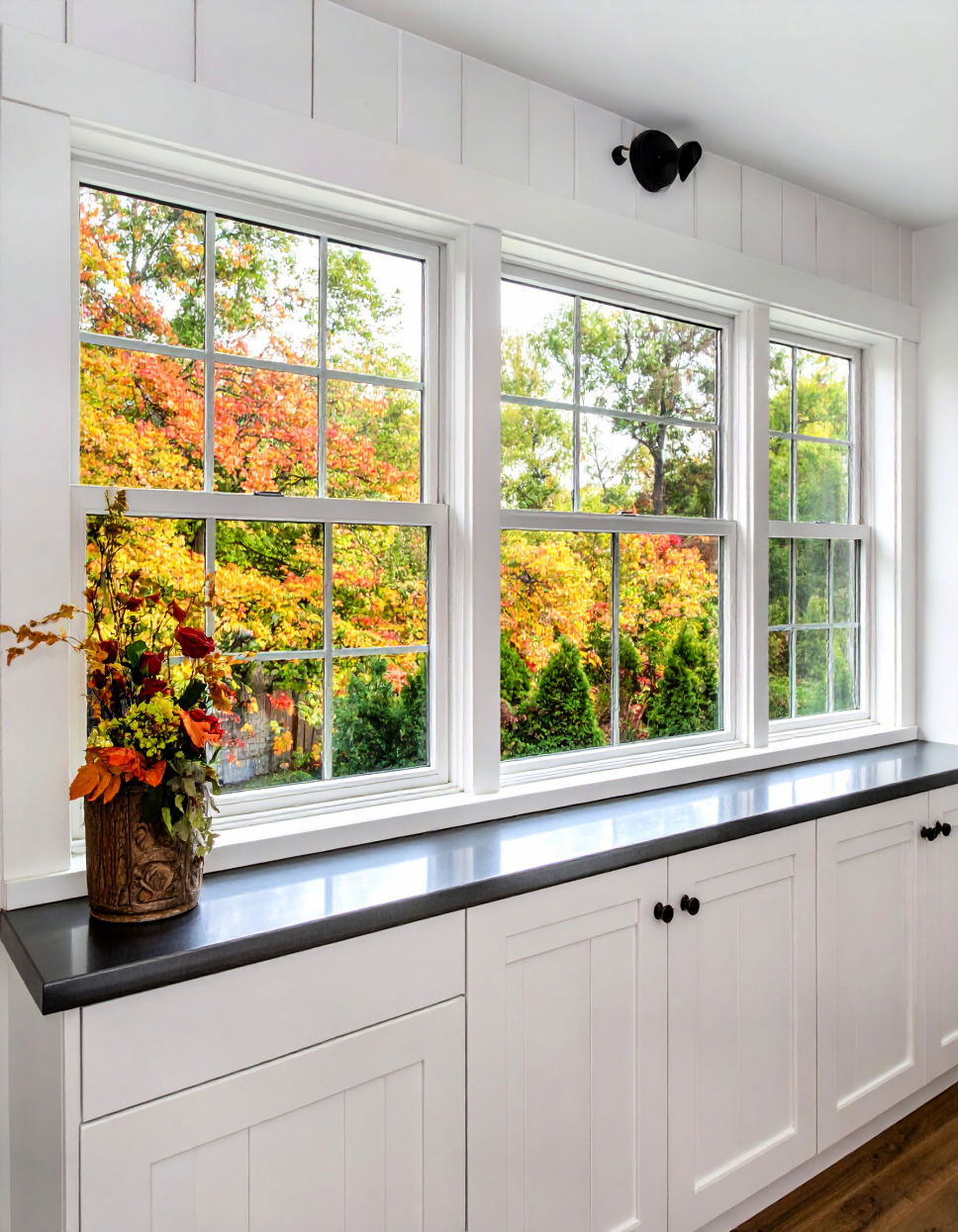 Farmhouse Window Trim with Metal Accents