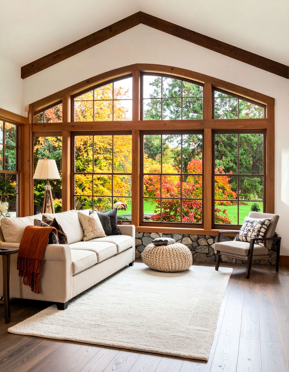 Farmhouse Window Trim with Mixed Materials