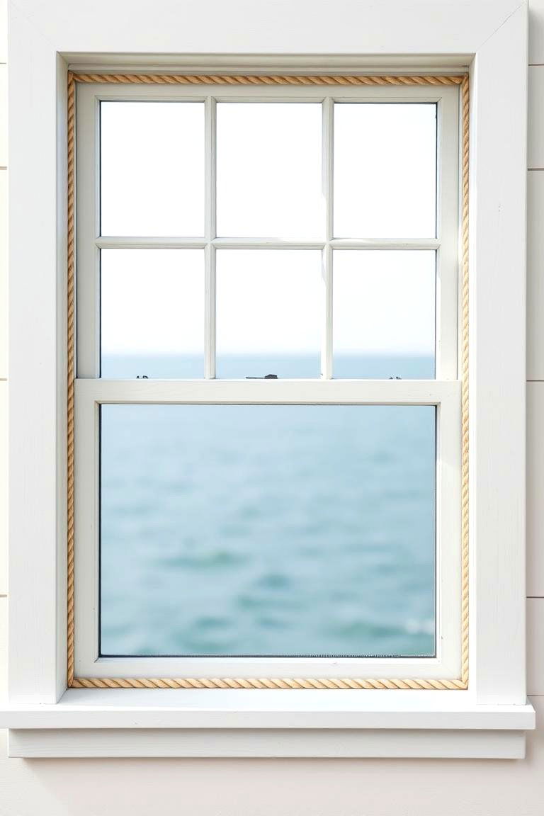 Farmhouse Window Trim with Rope Detailing - 25 Farmhouse Interior Window Trim Ideas