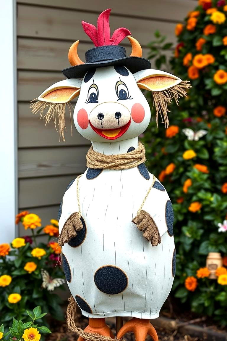 Farmyard Friend Scarecrow - 25 Garden Scarecrow Ideas