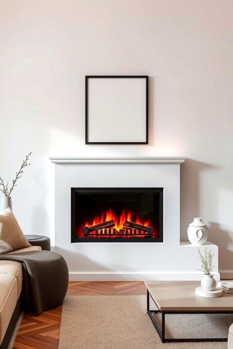 Faux Fireplace Wall for Minimalist Spaces - 25 Fireplace Wall Ideas