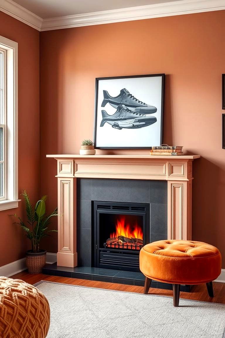 Faux Fireplace in a Corner - 25 Faux Fireplace Ideas