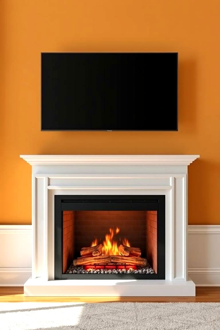 Faux Fireplace with TV Above - 25 Faux Fireplace Ideas